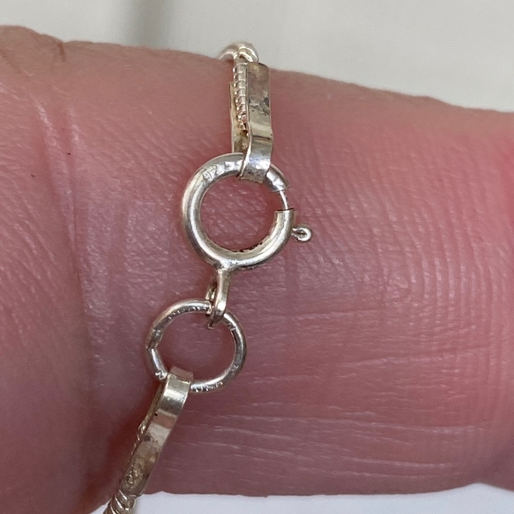 Frosted purple bead 925 silver necklace - Picture 5 of 9